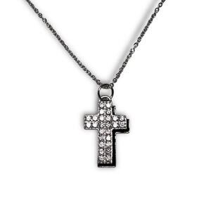 Diamonique Sterling Silver Cross Necklace
